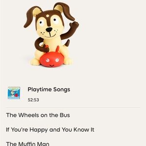 Tonies Playful Brown Dog Toy with Red Ball